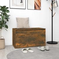 Halbankje 80x40x45 cm bewerkt hout gerookt eikenkleurig