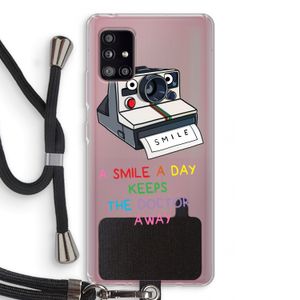 Smile: Samsung Galaxy A51 5G Transparant Hoesje met koord