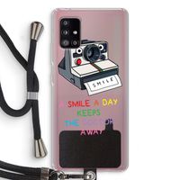 Smile: Samsung Galaxy A51 5G Transparant Hoesje met koord