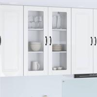 Keukenkast Hoogglans wit 80 x 31 x 100 cm Bewerkt hout