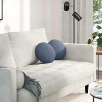 VidaXL Zitkussens 2 pcs blauw ø 30 cm katoen stof