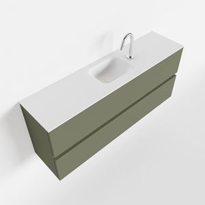 Toiletmeubel Mondiaz Ada | 120 cm | Meubelkleur Army | Lex wastafel Talc Midden | 1 kraangat