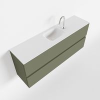 Toiletmeubel Mondiaz Ada | 120 cm | Meubelkleur Army | Lex wastafel Talc Midden | 1 kraangat
