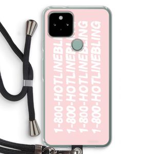 Hotline bling pink: Pixel 5 Transparant Hoesje met koord