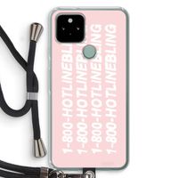 Hotline bling pink: Pixel 5 Transparant Hoesje met koord