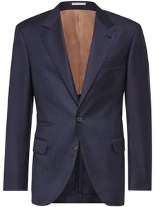 Brunello Cucinelli blazer en laine vierge à simple boutonnage - Bleu