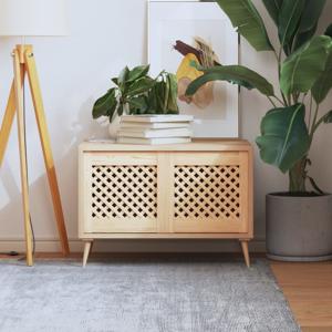 VidaXL Kastdeuren met latwerk 2 st 39,5x39,5 cm massief grenenhout