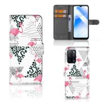 OPPO A16/A16s/A54s | Telefoonhoesje | Met pasjeshouder | Flamingo Triangle