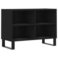 The Living Store TV-meubel - bewerkt hout - 69.5 x 30 x 50 cm - zwart