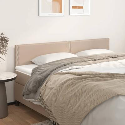Hoofdborden 2 st 90x5x78/88 cm kunstleer cappuccinokleurig