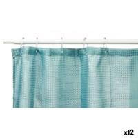 Douchegordijn Berilo Turquoise Polyester 180 x 180 cm 30 x 5 x 19 cm Punten (12 Stuks)