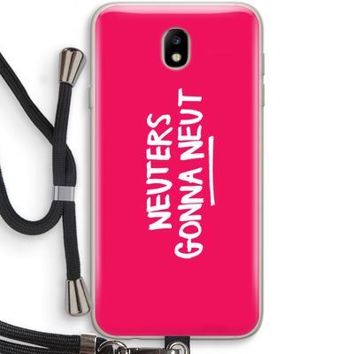 Neuters (roze): Samsung Galaxy J7 (2017) Transparant Hoesje met koord