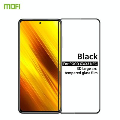 Voor Xiaomi Poco X3 / X3 NFC MOFI 9H 3D Explosiebestendig gebogen scherm gehard glas film (Zwart)