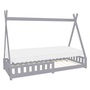 Kinderbed met uitvalbeveiliging en lattenbodem 90x200 cm Lichtgrijs grenen hout ML-Design