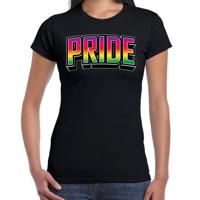 Gay Pride T-shirt voor dames - zwart - pride - regenboog - LHBTI 2XL  - - thumbnail