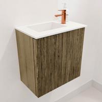 Toiletmeubel Mondiaz Joya | 40 cm | Meubelkleur Dusk | Faye wastafel Talc Links | 1 kraangat Toiletmeubel Mondiaz Joya | 40 cm | Meubelkleur Dusk | Faye wastafel Talc Links | 1 kraangat