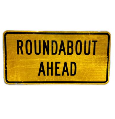 Roundabout Straatbord - origineel 76x38