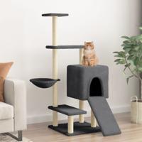 VidaXL Kattenmeubel met sisal krabpalen 130,5 cm donkergrijs