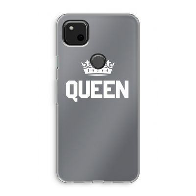 Queen zwart: Google Pixel 4a Transparant Hoesje