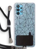 Geometrische lijnen zwart: Samsung Galaxy A32 4G Transparant Hoesje met koord