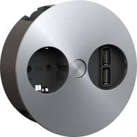 BACHMANN TWIST 1x geaard contact, adereindhulzen, USB oplader, geaarde stekker, Roestvrij staal, 2 m BACHMANN TWIST 1x geaard contact, adereindhulzen, USB oplader, geaarde stekker, Roestvrij staal, 2 m