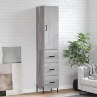 Hoge kast 34,5x34x180 cm bewerkt hout grijs sonoma eikenkleurig