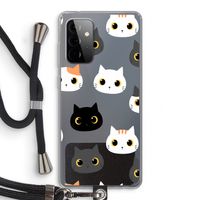 Katten: Samsung Galaxy A72 5G Transparant Hoesje met koord