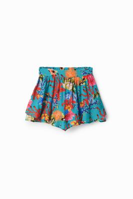 Korte broekrok met koraal - BLUE - M