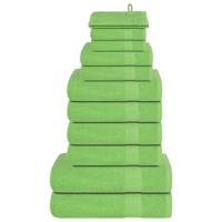 VidaXL 12-delige handdoekenset 360 g/m² 100% katoen appelgroen
