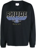 RHUDE t-shirt en coton à logo imprimé - Noir