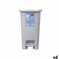 Pedaalemmer ABK-142 1 Grijs Plastic 25 L (6 Stuks)