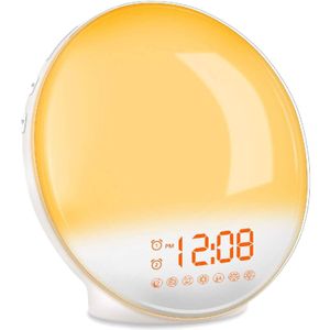 DistinQ Wake-Up Light – Wit - Wekkerradio met dubbele wektijd – USB aansluiting