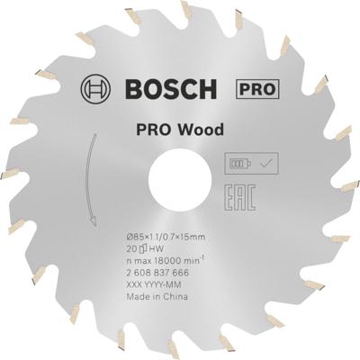 Bosch Accessoires Cirkelzaagblad ACCU Standard for Wood 85x15x1.1/0.7x20T - 2608837666