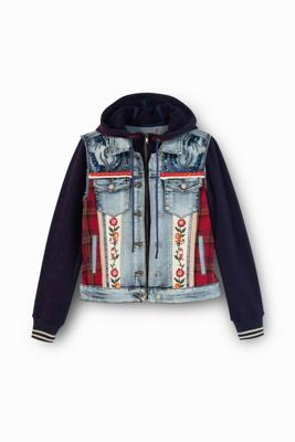 Truckerjack van denim en velours - BLUE - 36