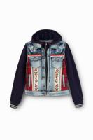 Truckerjack van denim en velours - BLUE - 36