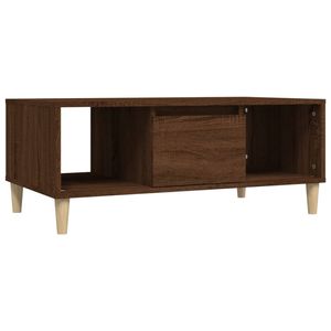 The Living Store Salontafel - Bruineiken - 90 x 50 x 36.5 cm - Duurzaam bewerkt hout - Veel opbergruimte