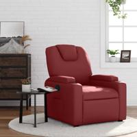Fauteuil verstelbaar kunstleer wijnrood - thumbnail