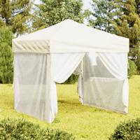 Partytent inklapbaar met zijwanden 2x2 m crmekleurig