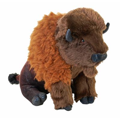Wild Republic Knuffeldier Bizon - zachte pluche stof - bruin - kwaliteit knuffels - 33 cm