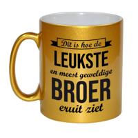 Gouden leukste en meest geweldige broer - cadeau - koffiemok - theebeker - goud - 330 ml Gouden leukste en meest geweldige broer - cadeau - koffiemok - theebeker - goud - 330 ml