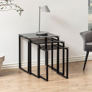 Bendt Bijzettafel 'Lone', Set van 3 stuks, kleur Smoke
