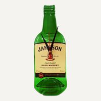 Wandklok - Jameson whiskey fles - groen - 30 x 11 cm