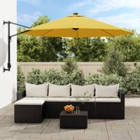 Wandparasol met LEDs 290 cm geel