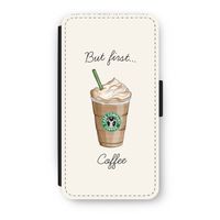 But first coffee: iPhone XS Flip Hoesje