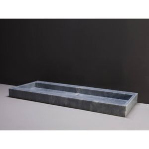 Wastafel Forzalaqua Palermo Cloudy Marmer Gezoet 2 Kraangaten Blauw 100,5x51,5x9 cm