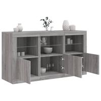 Dressoir met LED-verlichting 123x37x67 cm grijs sonoma eiken
