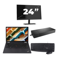 Lenovo ThinkPad X13 Yoga Gen 2 - Intel Core i5-11e Generatie - 13 inch - 16GB RAM - 256GB SSD - Windows 11 Home + 1x 24 inch Monitor