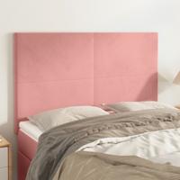 Hoofdborden 4 st 72x5x78/88 cm fluweel roze