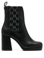 Karl Lagerfeld bottines chelsea à bordure monogrammée 100 mm - Noir