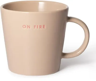 Vondels theekop keramiek on fire 10x11cm beige